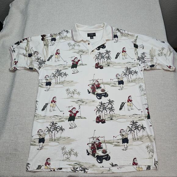 Knights Sportswear Golfing Santa Polo Christmas Summer Short Sleeve Top XL - Picture 2 of 15
